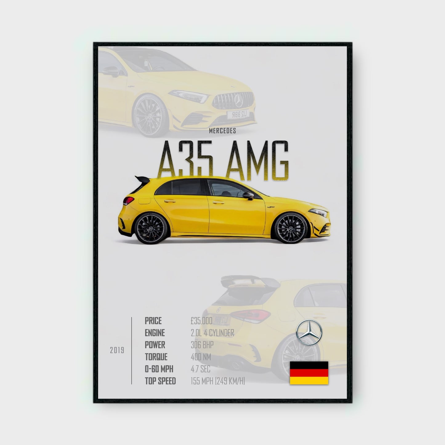 MERCEDES A35 AMG Poster - Glossy A3/A4 Wall Decal