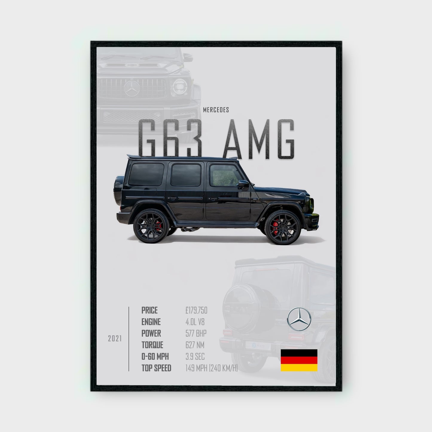 MERCEDES G63 AMG Poster - Glossy A3/A4 Wall Decal