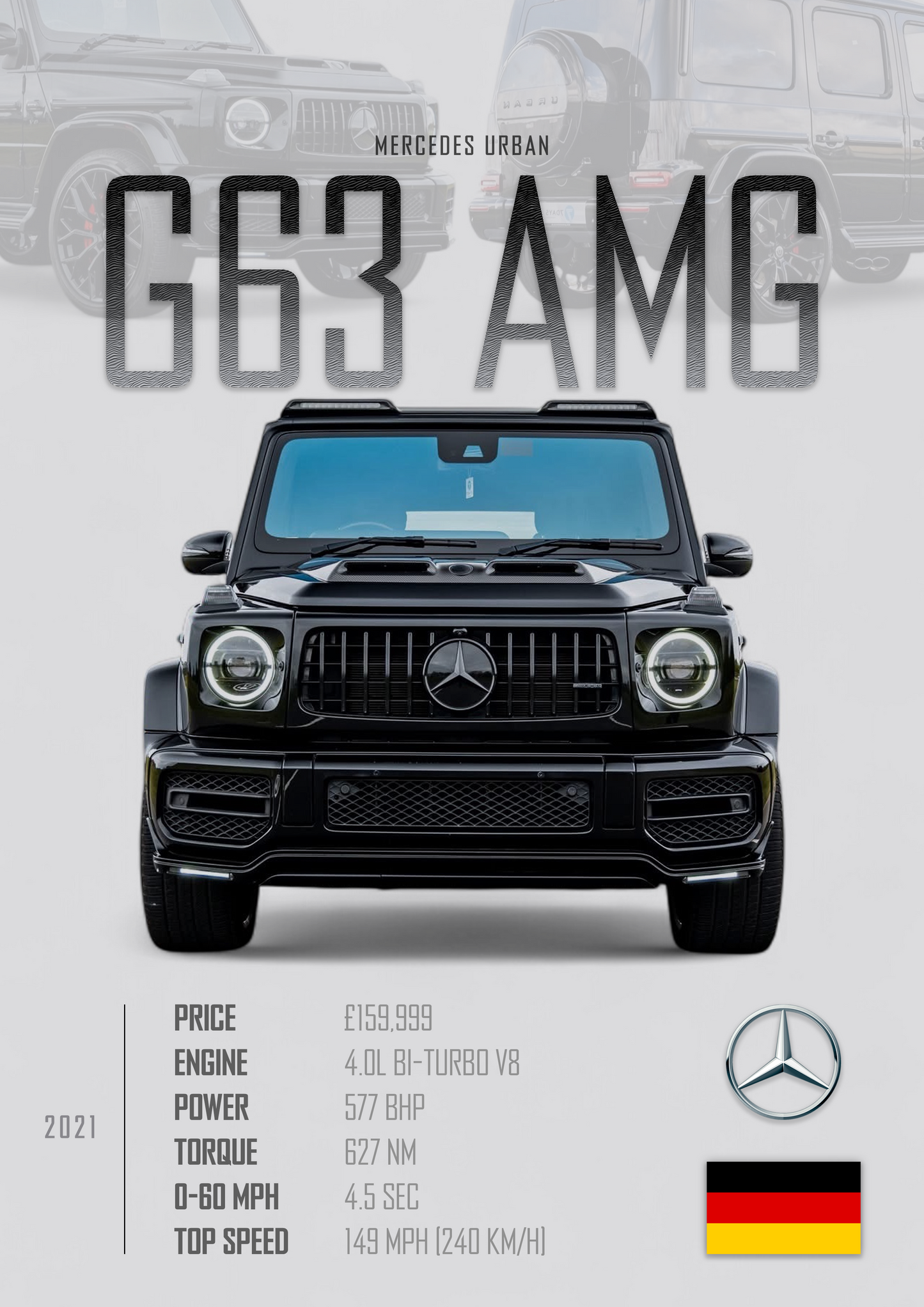 MERCEDES URBAN G63 AMG Poster - Glossy A3/A4 Wall Decal