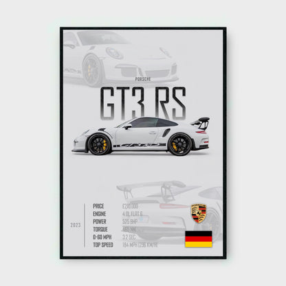 PORSCHE GT3 RS Poster - Glossy A3/A4 Wall Decal