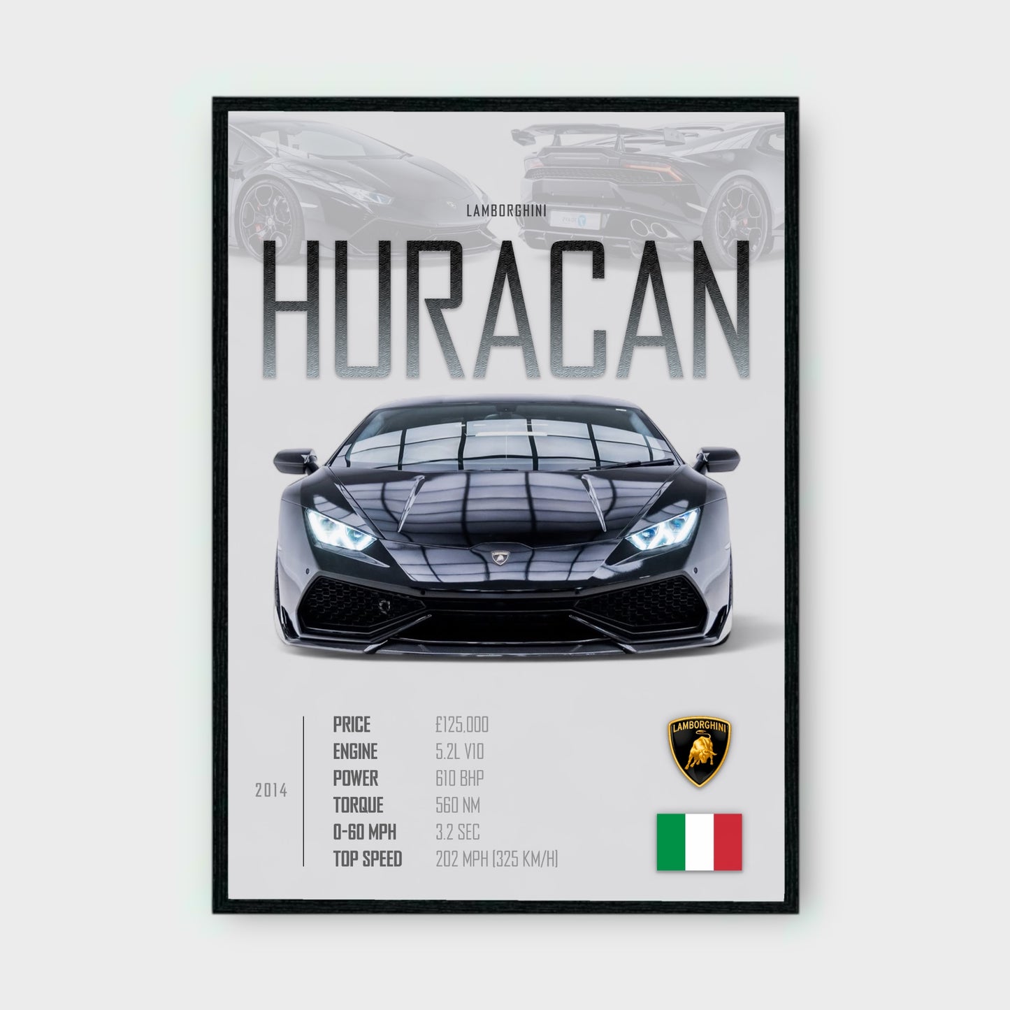 LAMBORGHINI HURACAN Poster - Glossy A3/A4 Wall Decal
