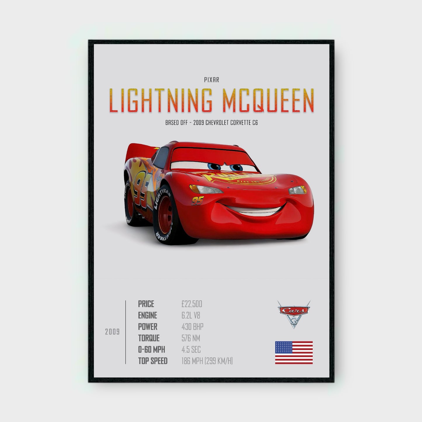 LIGHTNING MQUEEN (LITTLE LEGENDS) Poster - Glossy A3/A4 Wall Decal