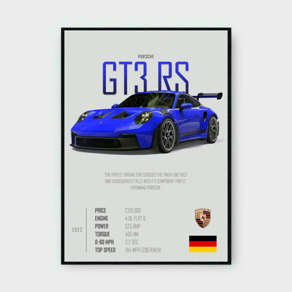 PORSCHE GT3 RS Poster - Glossy A3/A4 Wall Decal