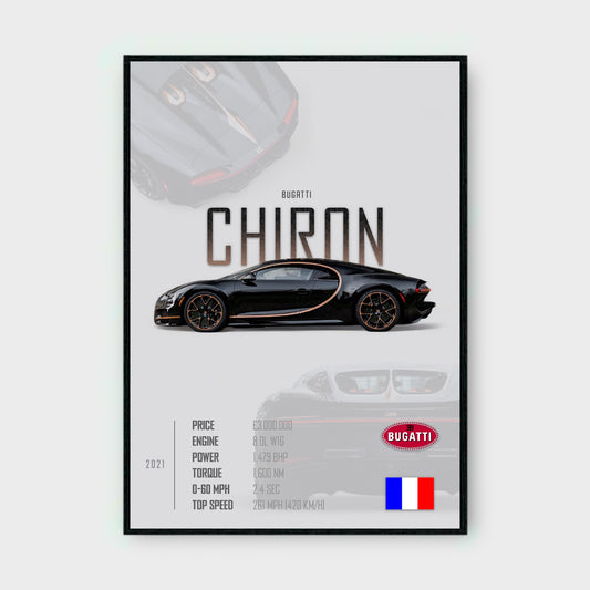 BUGATTI CHIRON Poster - Glossy A3/A4 Wall Decal
