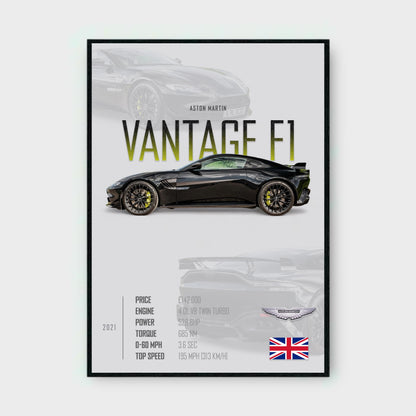 ASTON MARTIN VANTAGE F1 Poster - Glossy A3/A4 Wall Decal