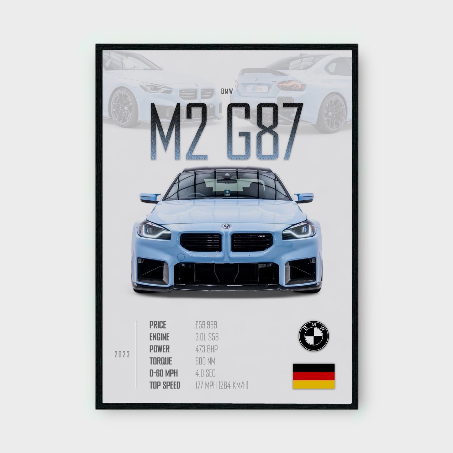 BMW M2 G87 Poster - Glossy A3/A4 Wall Decal