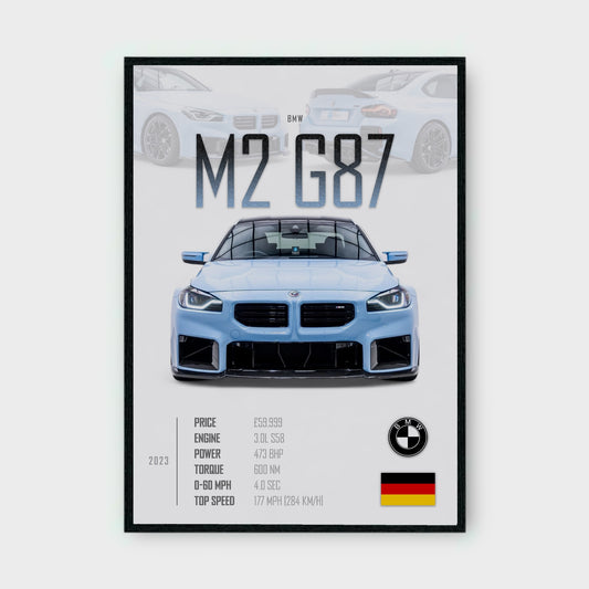 BMW M2 G87 Poster - Glossy A3/A4 Wall Decal