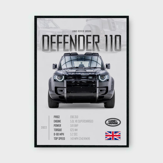 LAND ROVER DEFENDER 110 Poster - Glossy A3/A4 Wall Decal