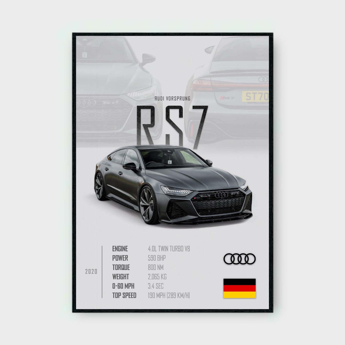 AUDI RS7 VORSPRUNG Poster - Glossy A3/A4 Wall Decal