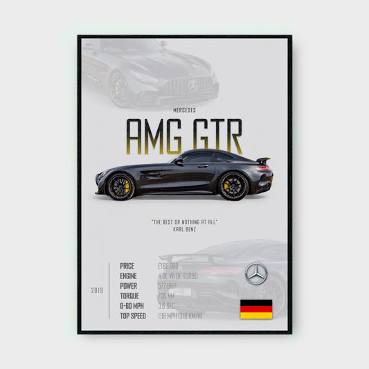 MERCEDES AMG GTR Poster - Glossy A3/A4 Wall Decal