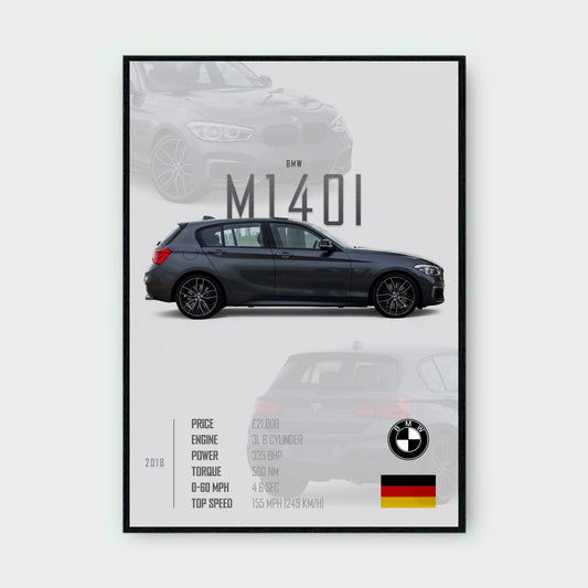 BMW M140I Poster - Glossy A3/A4 Wall Decal
