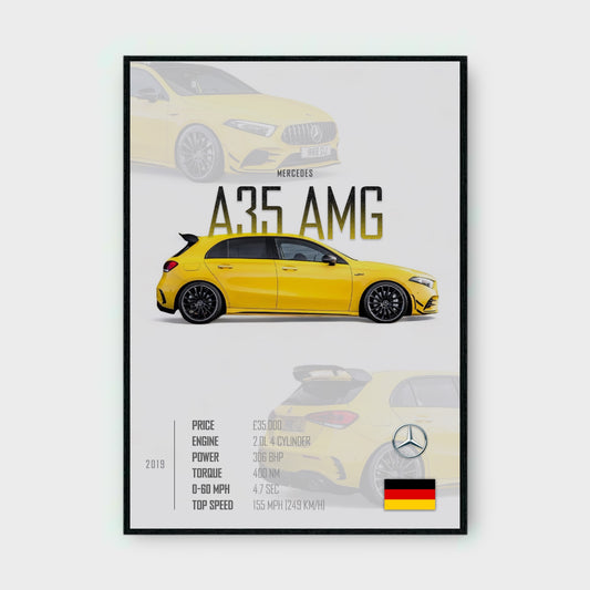 MERCEDES A35 AMG Poster - Glossy A3/A4 Wall Decal