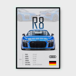 AUDI R8 Poster - Glossy A3/A4 Wall Decal