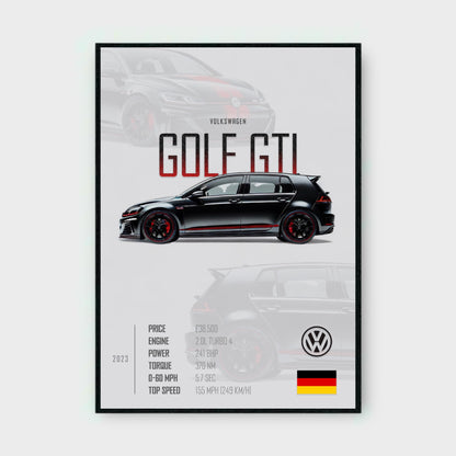 VOLKSWAGEN GOLF GTI Poster - Glossy A3/A4 Wall Decal