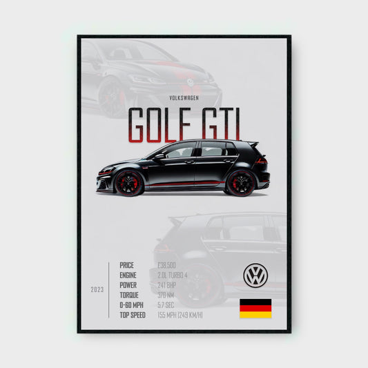 VOLKSWAGEN GOLF GTI Poster - Glossy A3/A4 Wall Decal