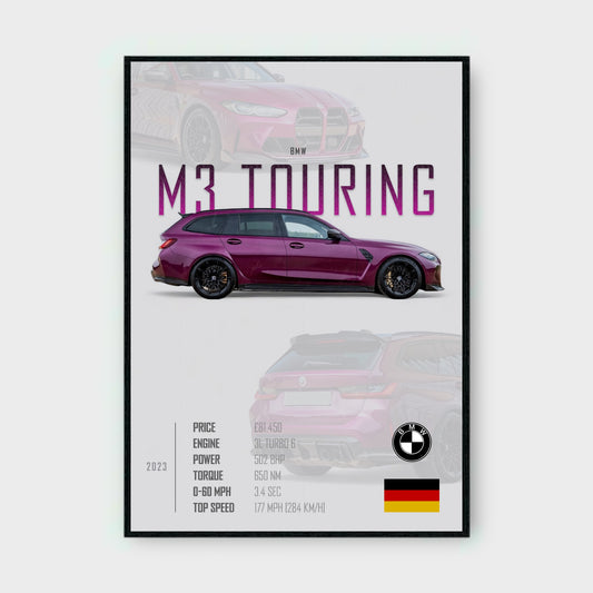 BMW M3 TOURING Poster - Glossy A3/A4 Wall Decal
