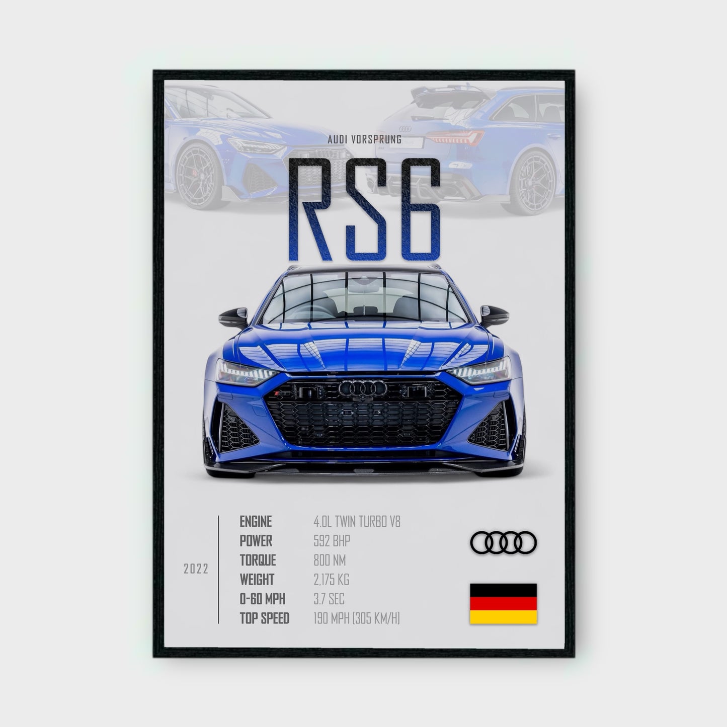 AUDI RS6 VORSPRUNG Poster - Glossy A3/A4 Wall Decal