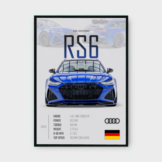 AUDI RS6 VORSPRUNG Poster - Glossy A3/A4 Wall Decal