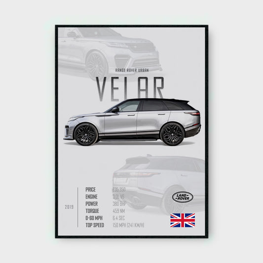 RANGE ROVER URBAN VELAR Poster - Glossy A3/A4 Wall Decal