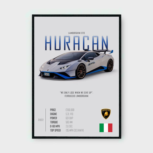 LAMBORGHINI HURACAN Poster - Glossy A3/A4 Wall Decal