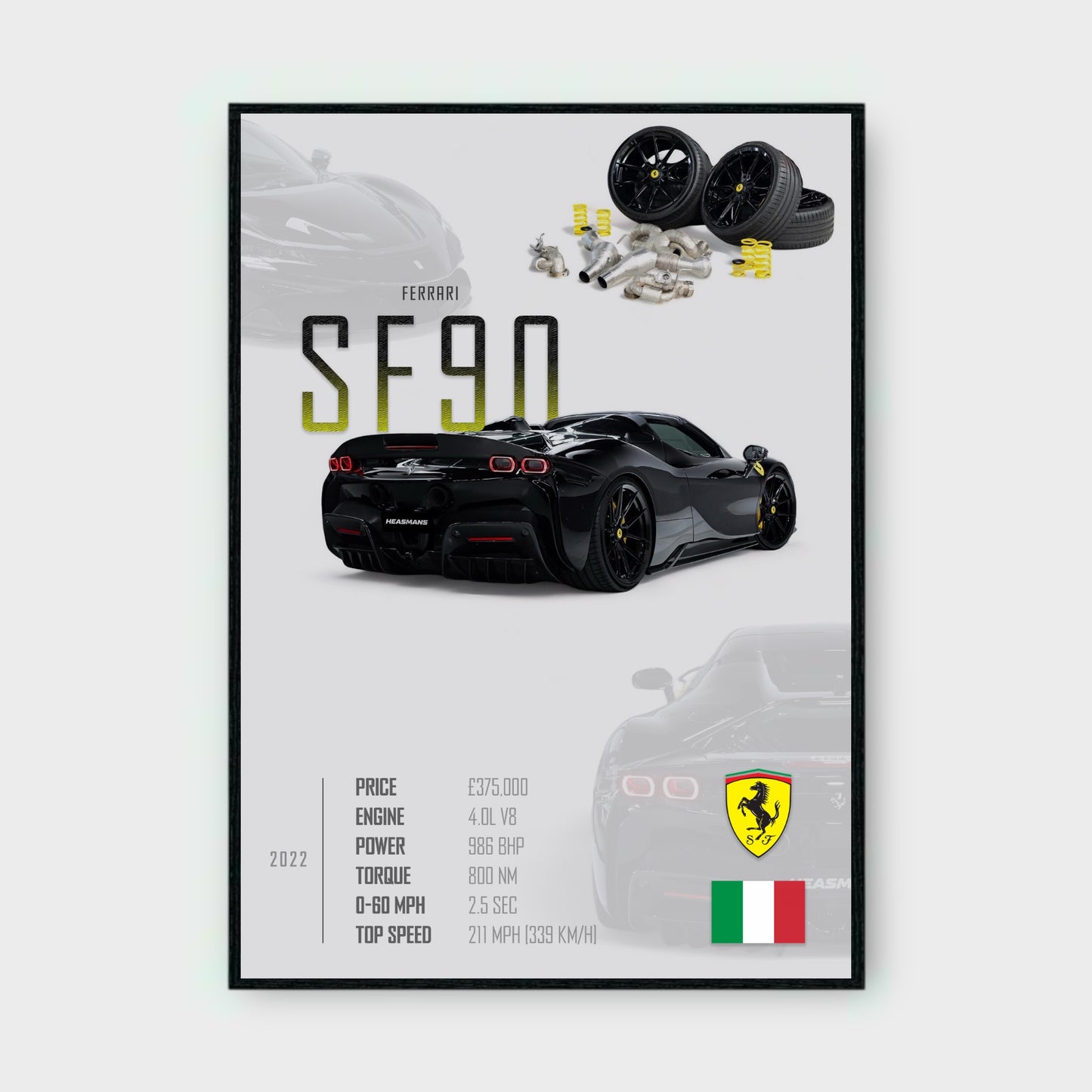 FERRARI SF90 Poster - Glossy A3/A4 Wall Decal