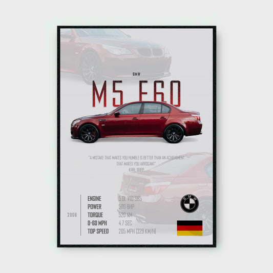 BMW M5 E60 Poster - Glossy A3/A4 Wall Decal