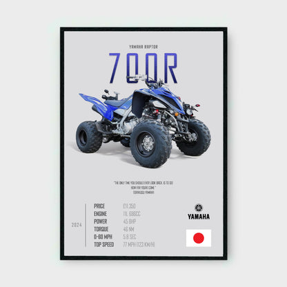 YAMAHA RAPTOR 700R Poster - Glossy A3/A4 Wall Decal
