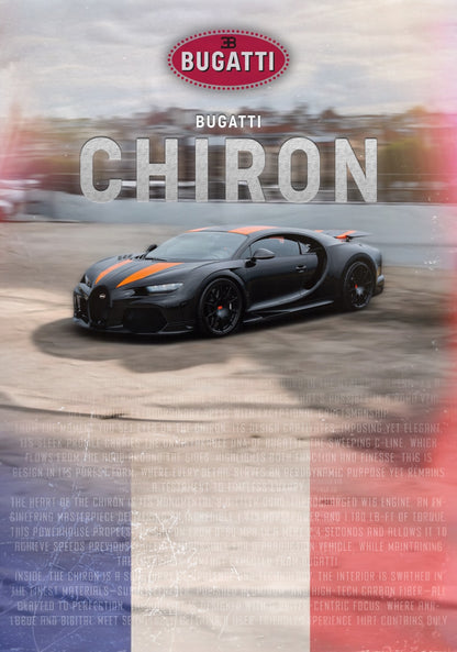 BUGATTI CHIRON (SIGNATURE SERIES) Poster - Glossy A3/A4 Wall Decal