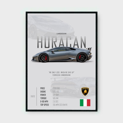 LAMBORGHINI HURACAN Poster - Glossy A3/A4 Wall Decal
