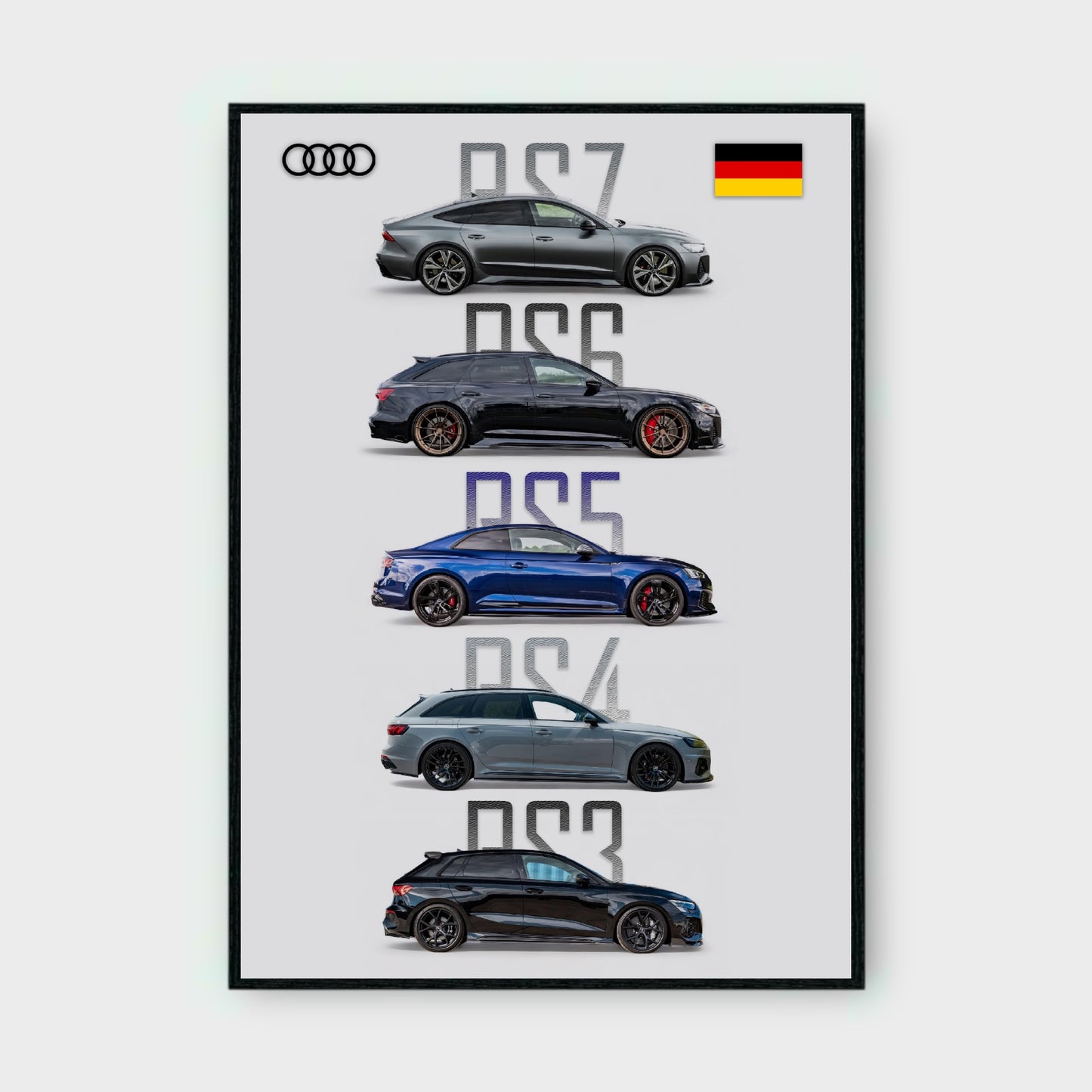 AUDI RS MODELS Poster - Glossy A3/A4 Wall Decal