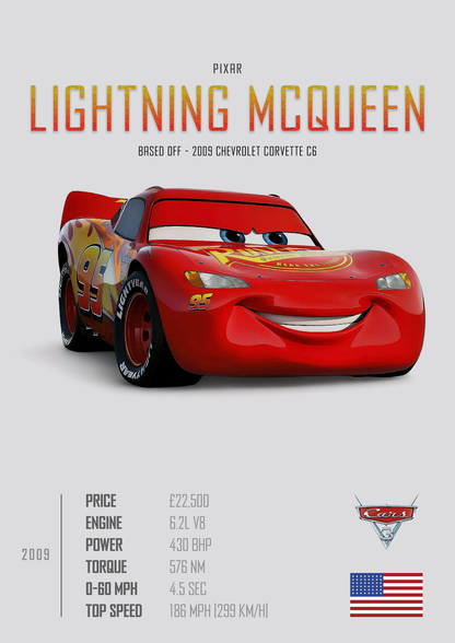 LIGHTNING MQUEEN (LITTLE LEGENDS) Poster - Glossy A3/A4 Wall Decal