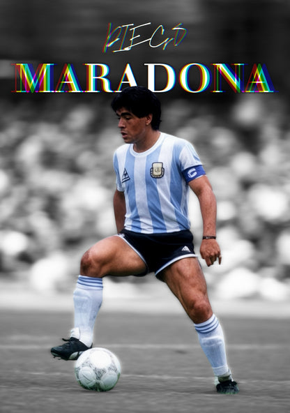 DIEGO MARADONA ICONIC Poster - Glossy A3/A4 Wall Decal