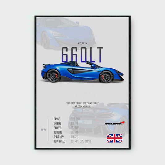 MCLAREN 660LT Poster - Glossy A3/A4 Wall Decal