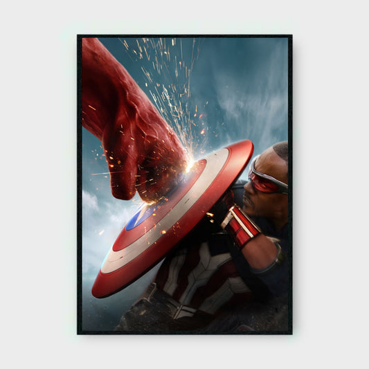 CAPTAIN AMERICA (Brave new world) MOVIE Poster - Glossy A3/A4 Wall Decal