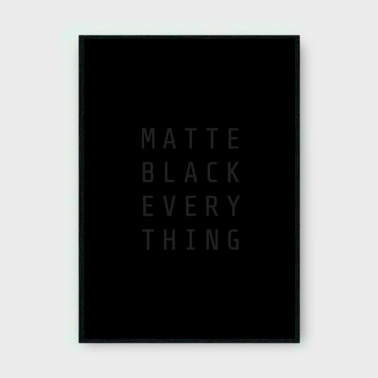 MATTE BLACK EVERY THING MOTIVATIONAL Poster - Glossy A3/A4 Wall Decal