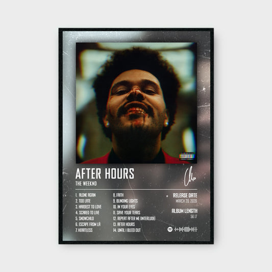 THE WEEKND - AFTER HOURS music album Poster - Glossy A3/A4 Wall Decal