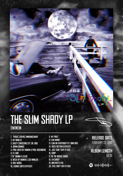 EMINEM - THE SLIM SHADY LP music album Poster - Glossy A3/A4 Wall Decal