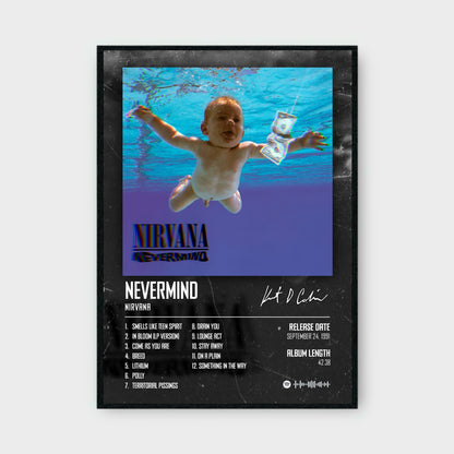 NIRVANA - NEVERMIND music album Poster - Glossy A3/A4 Wall Decal