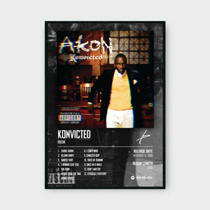 AKON - KONVICTED music album Poster - Glossy A3/A4 Wall Decal