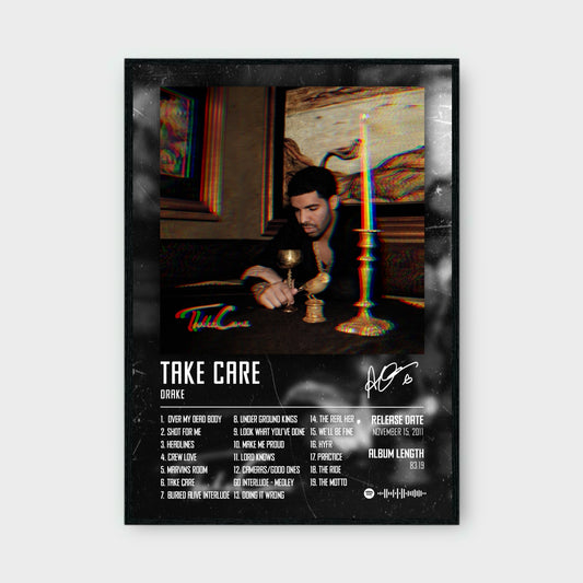 DRAKE - TAKE CARE music album Poster - Glossy A3/A4 Wall Decal