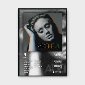 ADELE - 21 music album Poster - Glossy A3/A4 Wall Decal