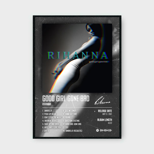 RIHANNA - GOOD GIRL GONE BAD music album Poster - Glossy A3/A4 Wall Decal