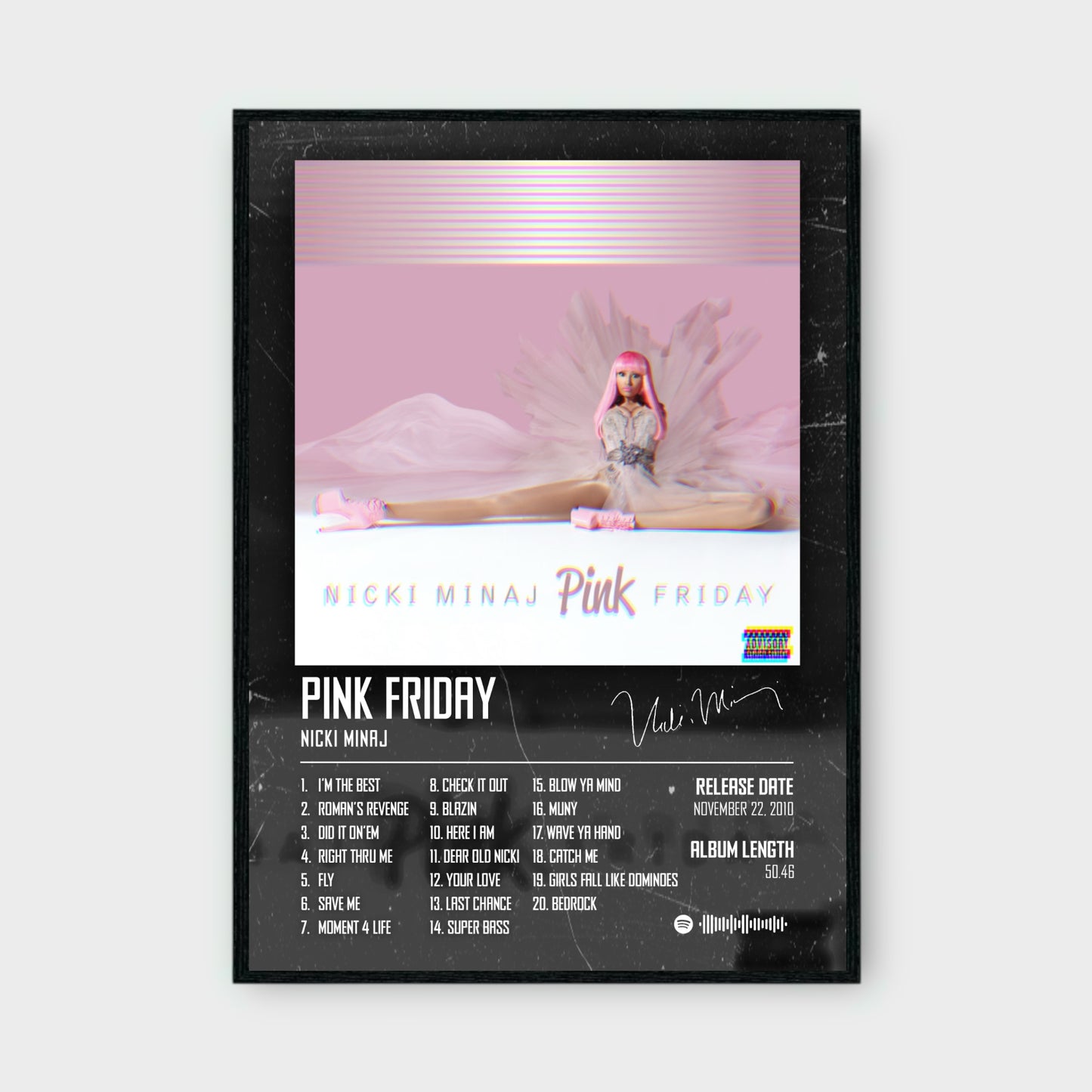 NICKI MINAJ - PINK FRIDAY music album Poster - Glossy A3/A4 Wall Decal