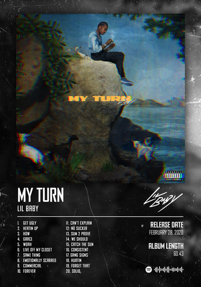 LIL BABY - MY TURN music album Poster - Glossy A3/A4 Wall Decal